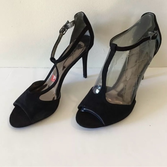 Women’s Black Open Toe High Heels Carlos Santana Sandals - Picture 1 of 7